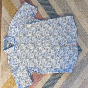 Blue Abstract Design Button Down
